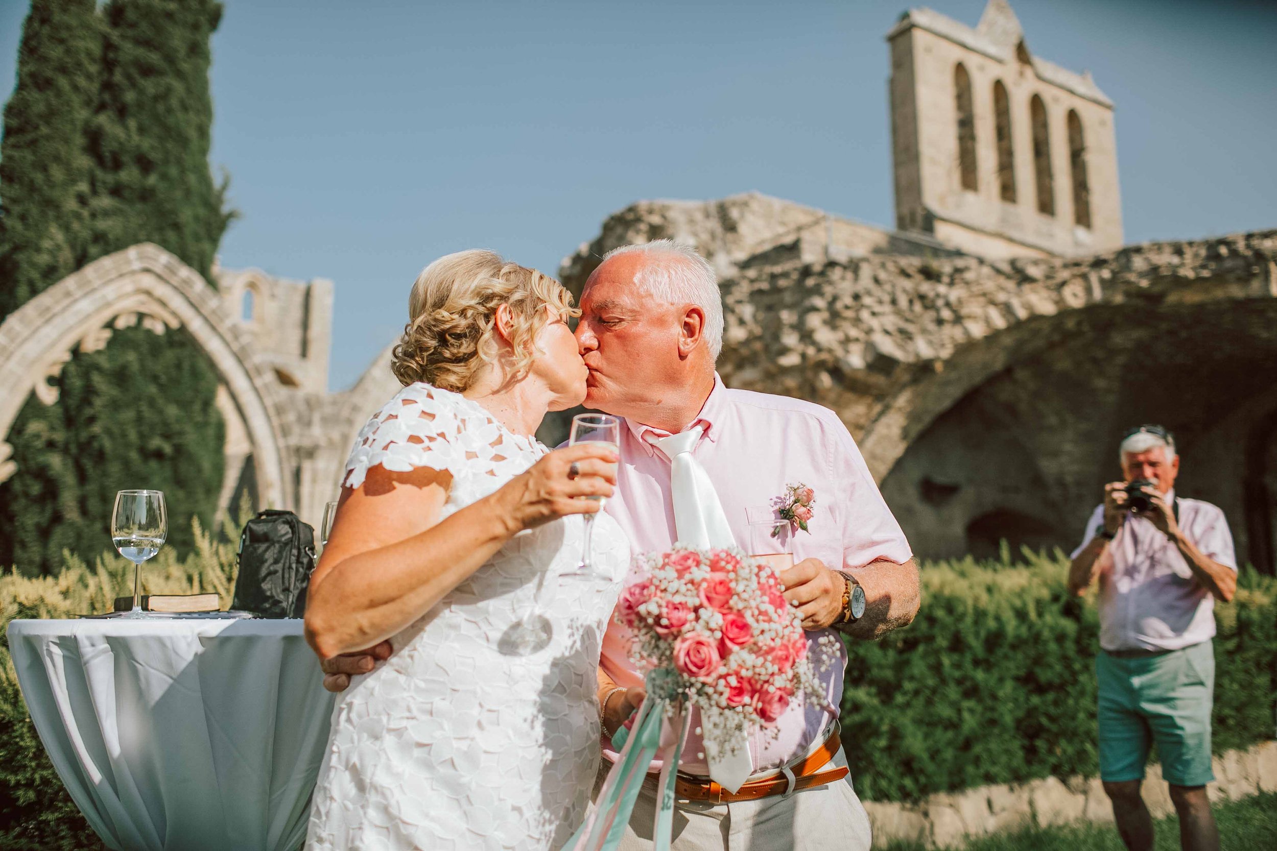 Just married at Bellapais Abbey, Cyprus