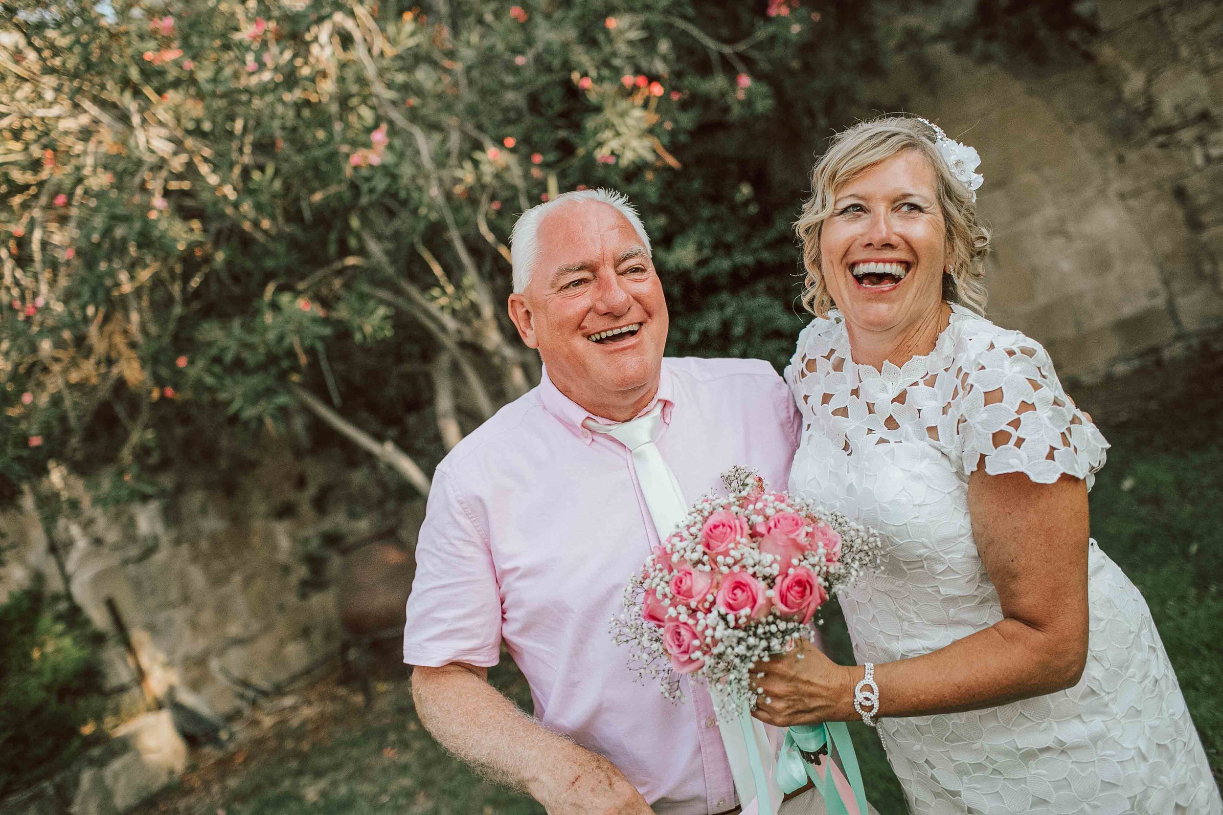 Just married at Bellapais Abbey, Cyprus