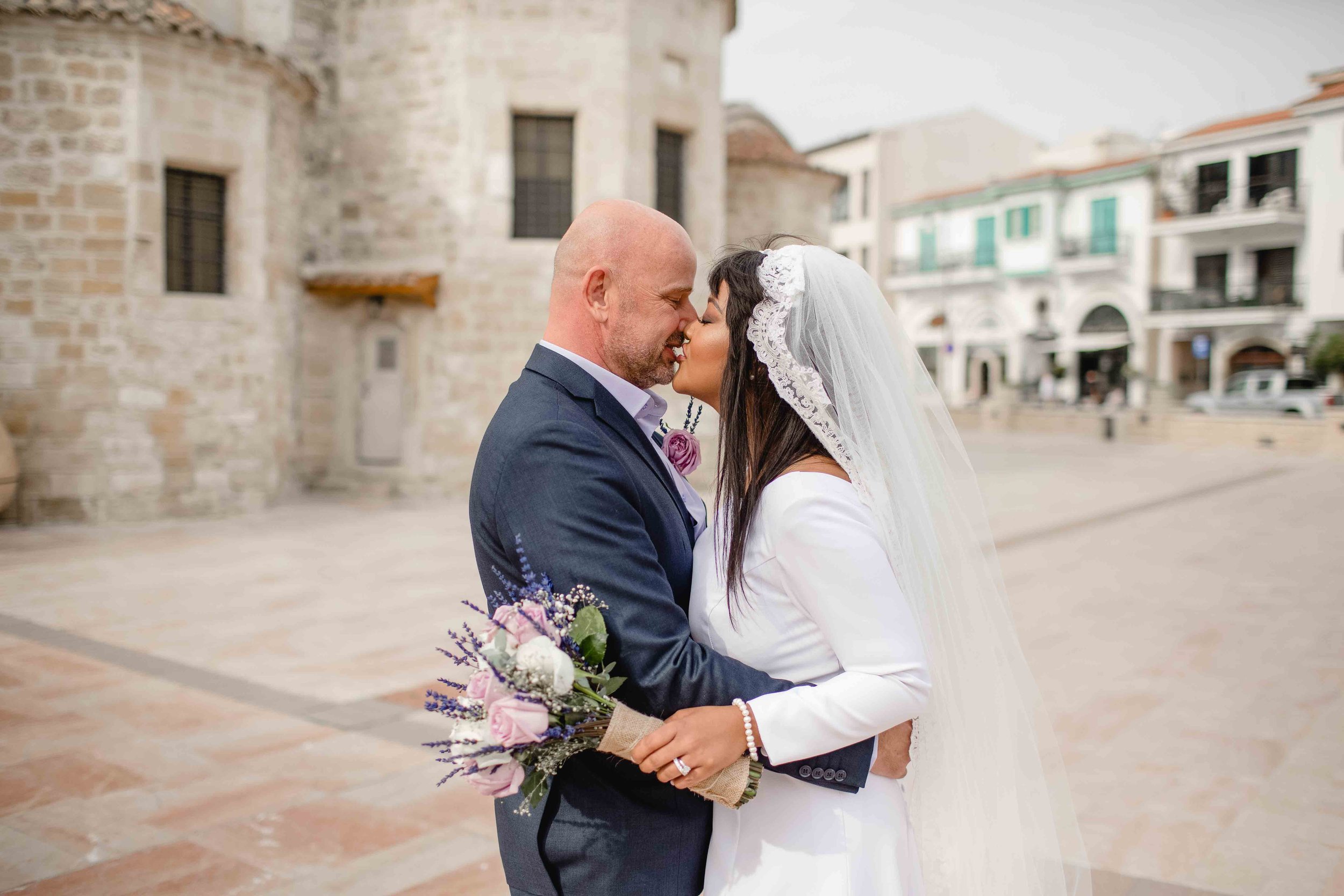 Newlyweds Tammi and Demi posing for me outside St Lazarus Church in Larnaca.