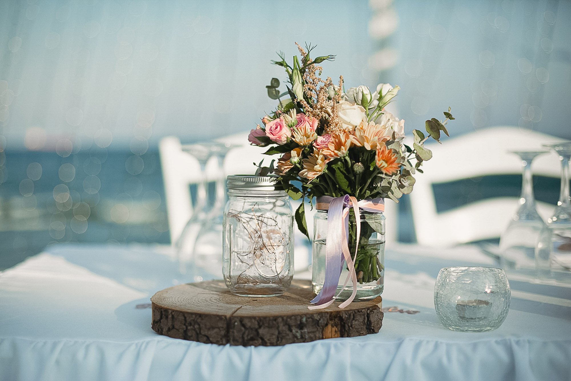 table decoration wedding at galu seaside