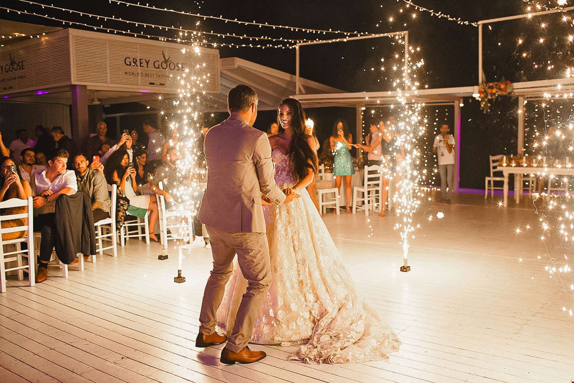 first dance and fireworks at galu seaside