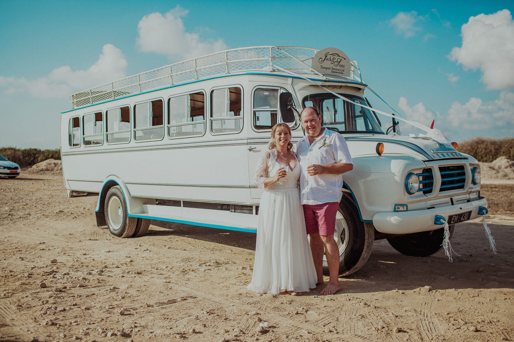 wedding photography cyprus old bus