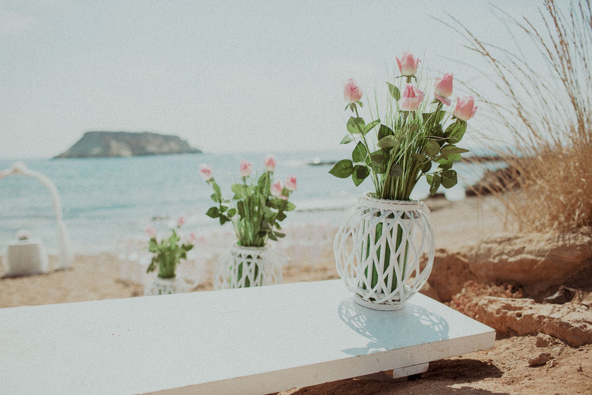 Wedding decoration photography at St George's Beach, Peyia, Paphos, Cyprus.