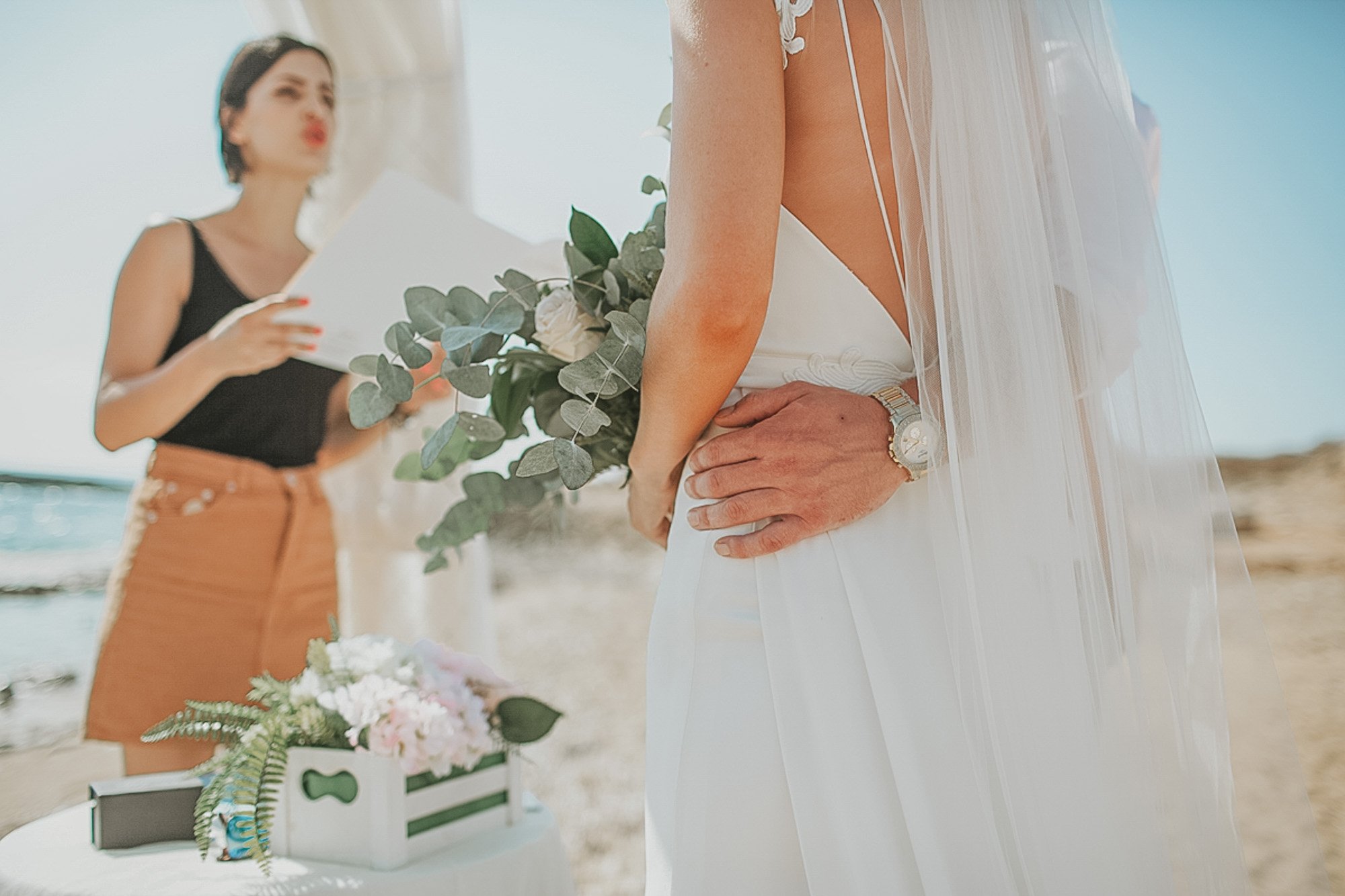 getting married at St George's Beach, Peyia, Paphos, Cyprus.