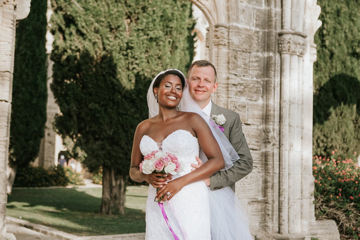 Just married couple at Bellapais Abbey, Cyprus