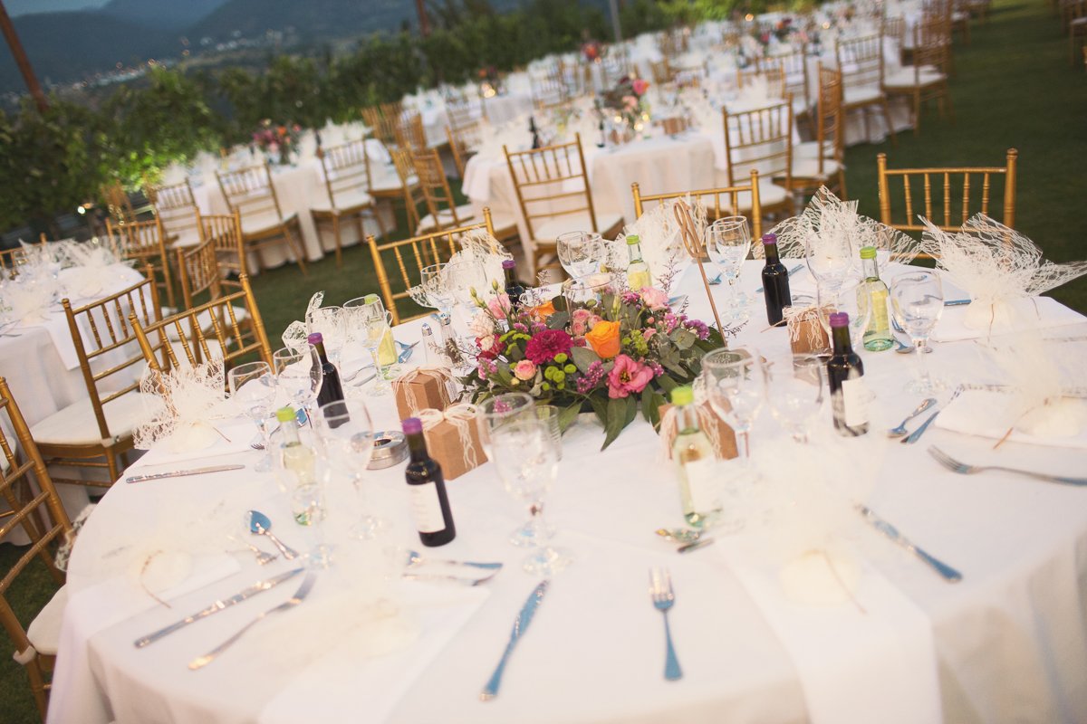 Wedding table at Aes Ambelis winery.