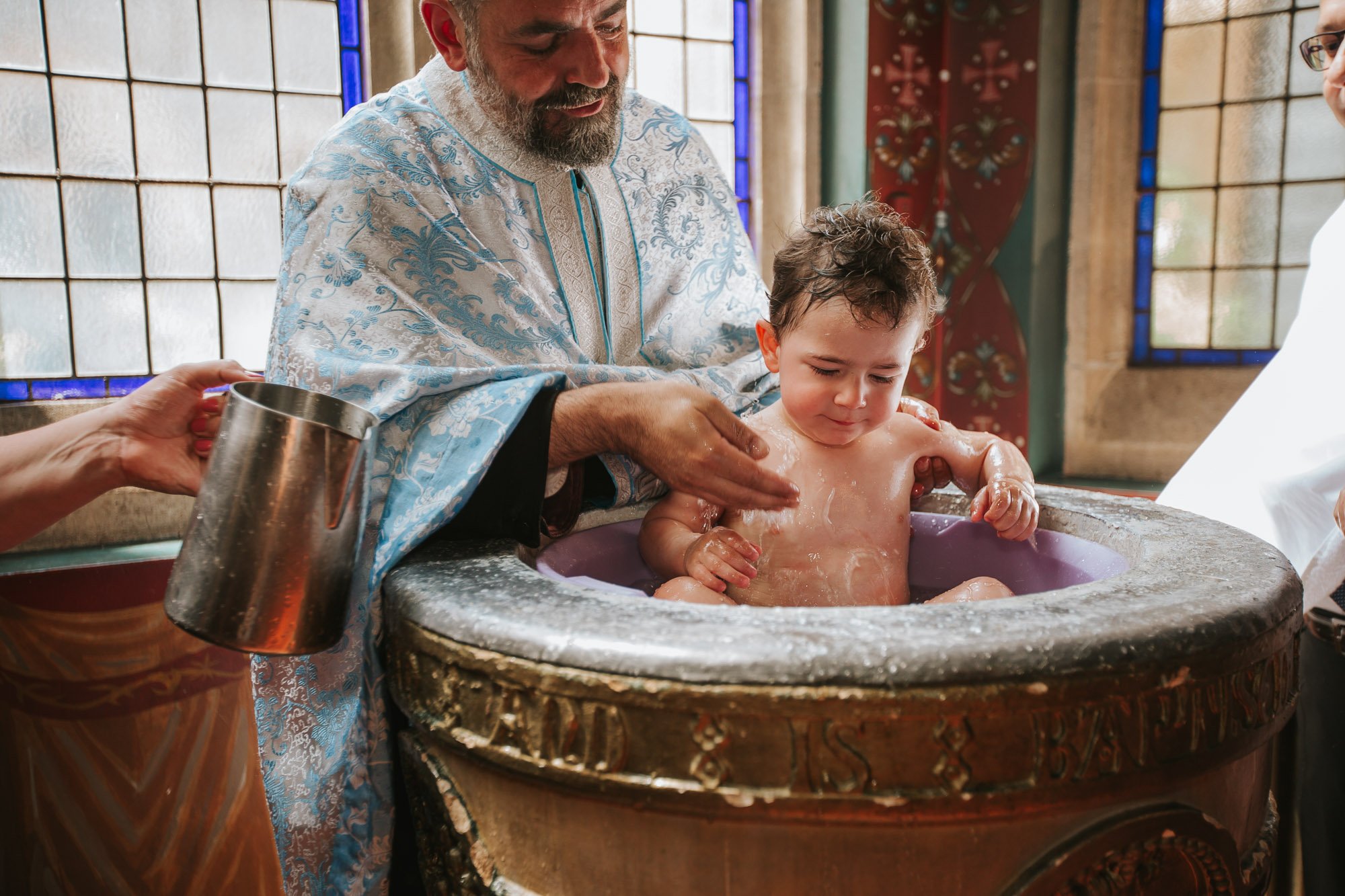 Tommy gets Christened in the Greek Orthodox Church in Camberwell