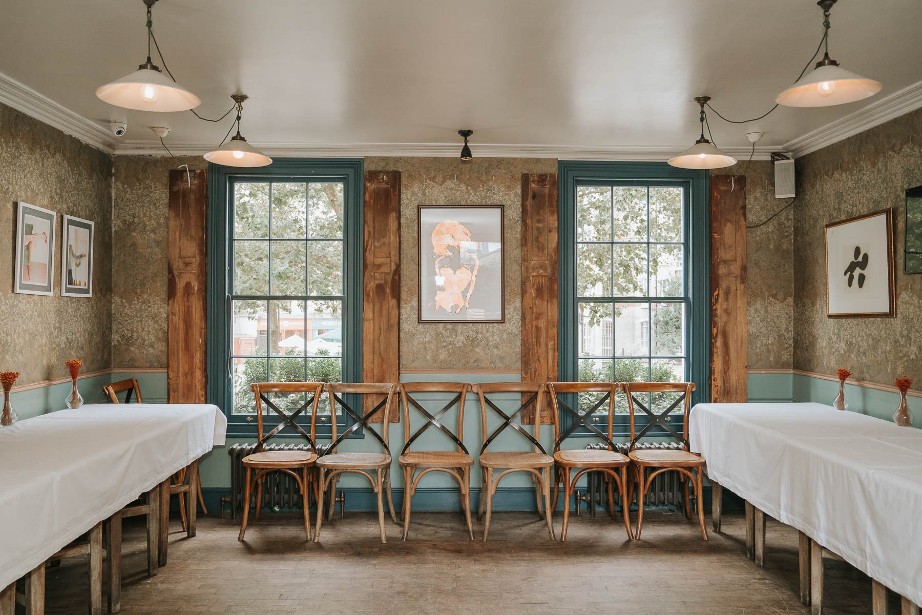  The Ebury private dining room at The Orange Pub in Belgravia. 