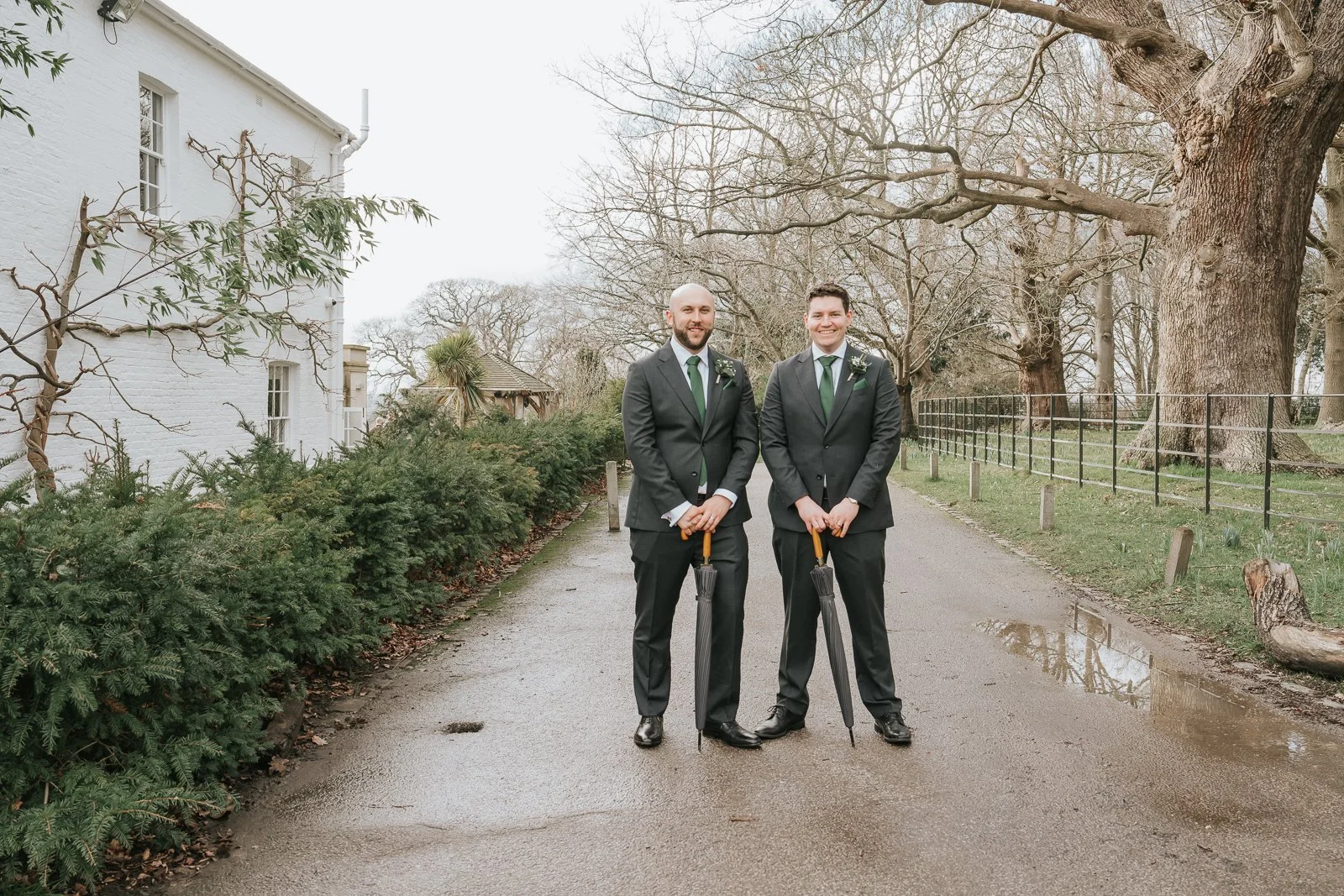  Groomsmen outside Pembroke Lodge in Richmond Park before a Belvedere Suite wedding ceremony, South West London wedding venue. 