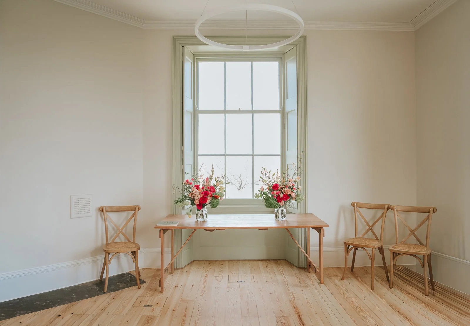  Interior shot of brockwell hall wedding venue ceremony room. 