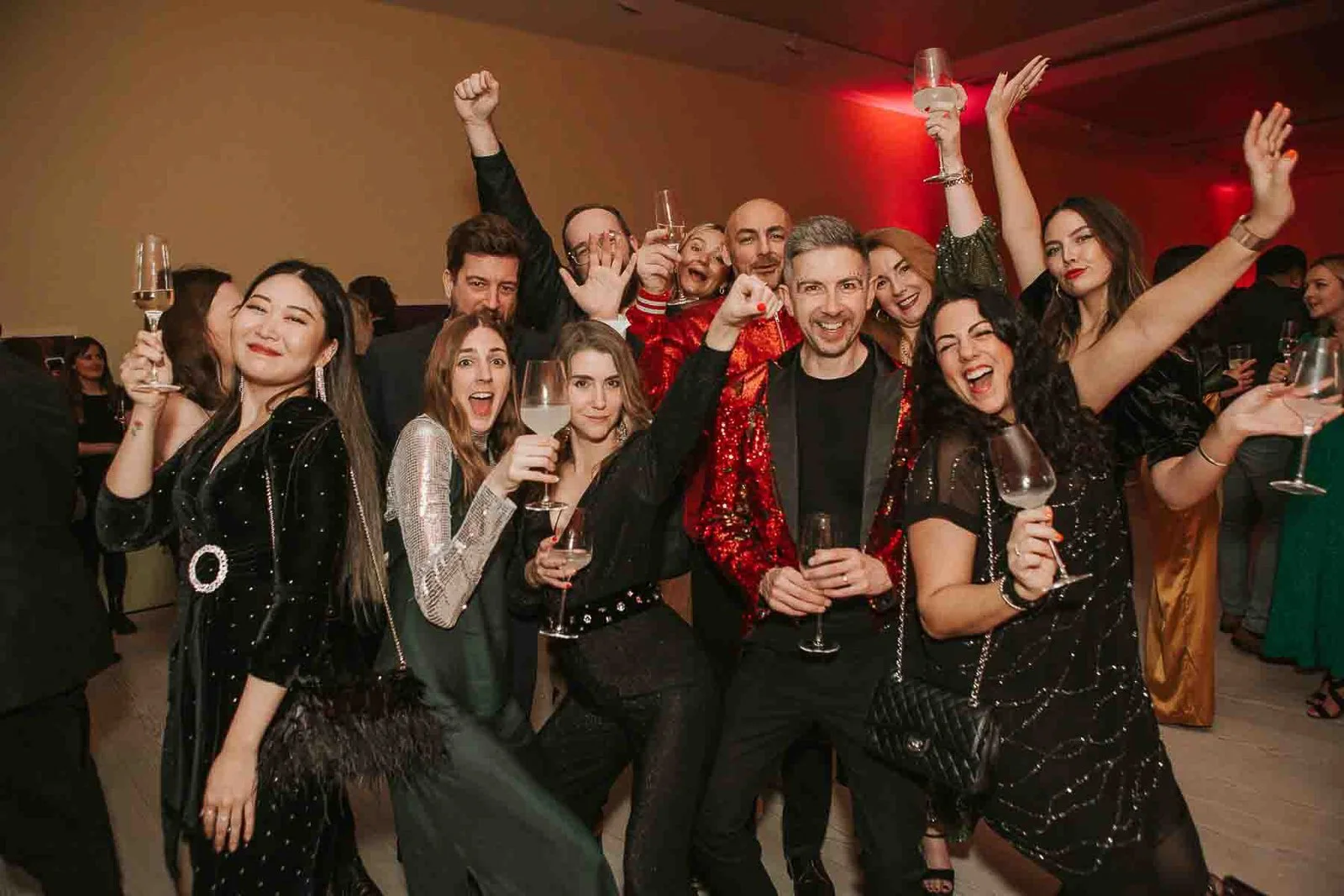  Guests celebrating on the dance floor at a vibrant 30th birthday party in Brixton, captured by a South London event photographer. 