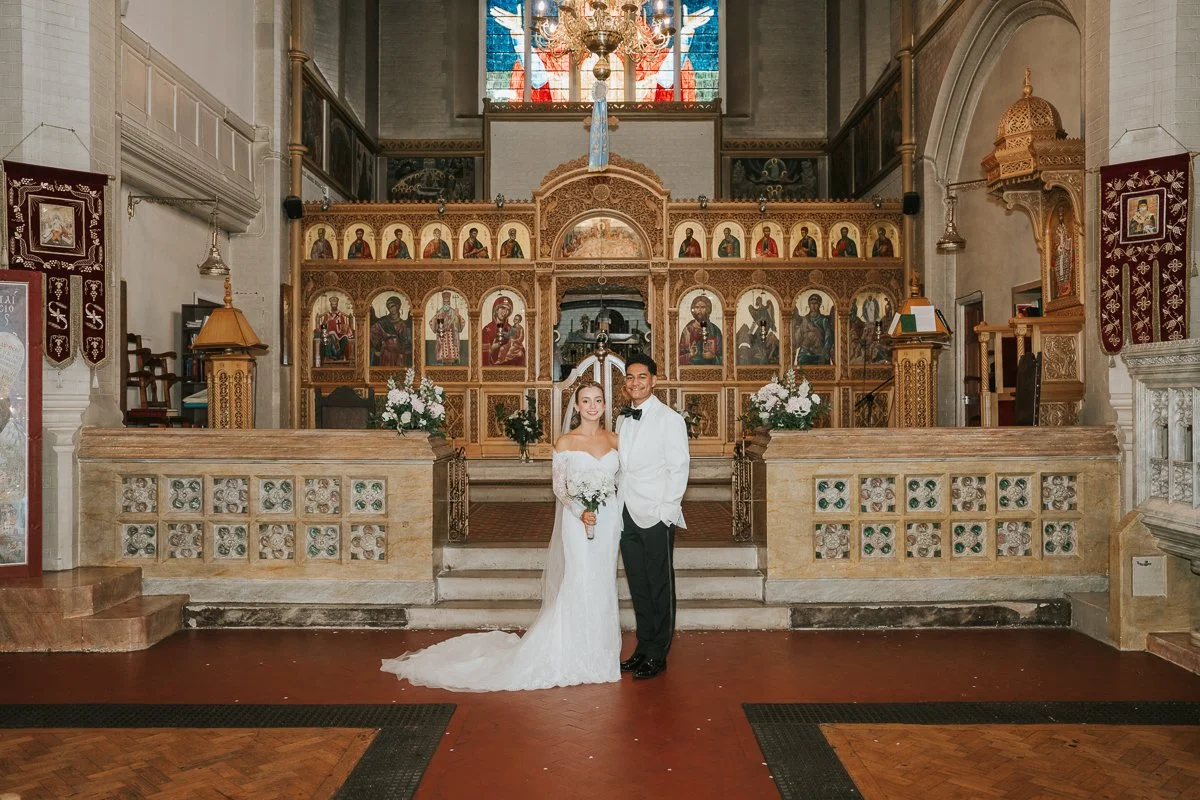 Louisa &amp; Seb’s Greek Wedding at Saint Nectarios Church, Battersea