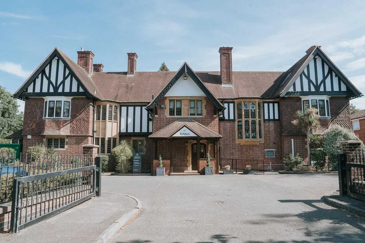  Exterior of Weybridge Register Office, a Tudor-style Surrey wedding venue at Rylston. 