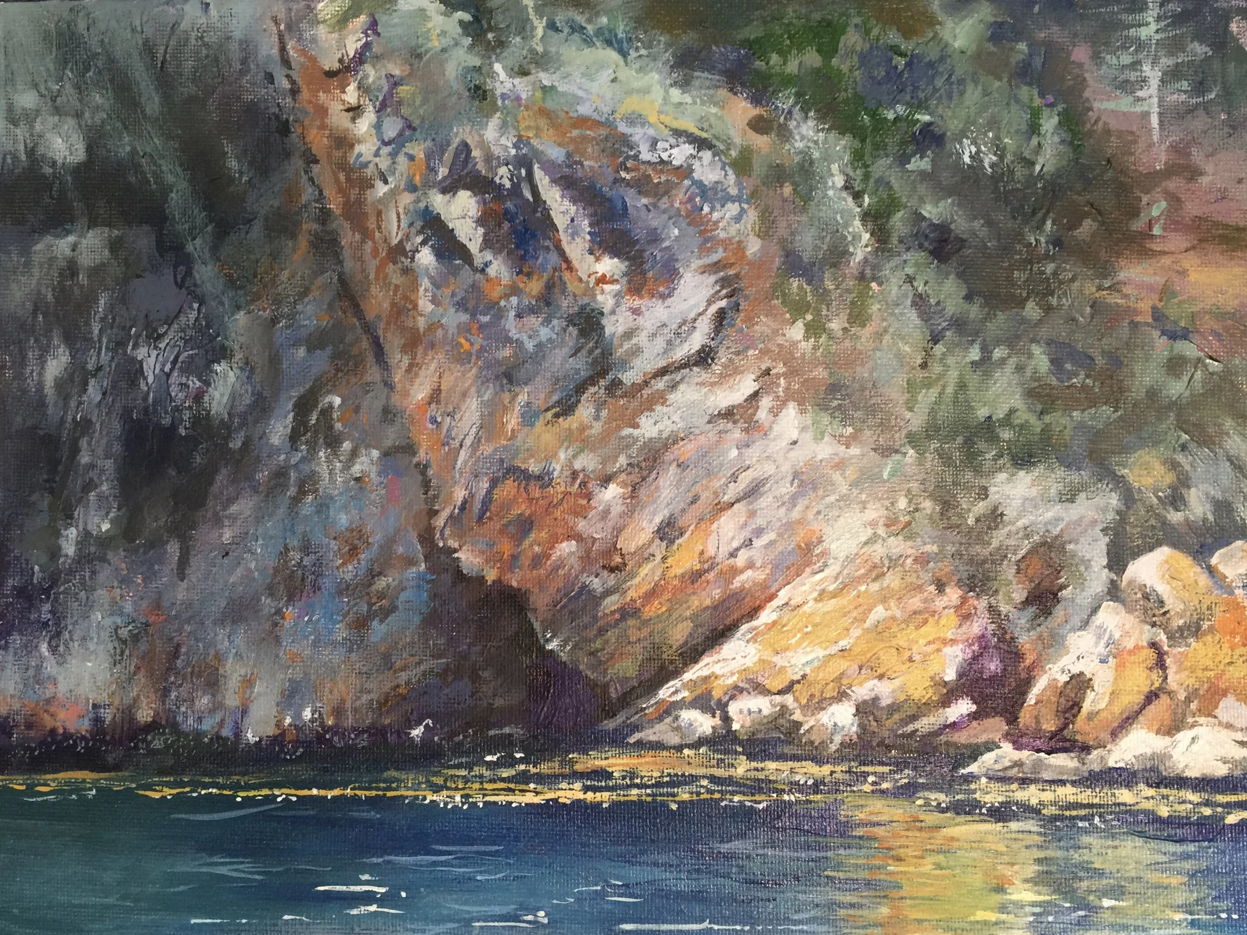 "A Favorite Spot for Abalone" Acrylic 12x9
