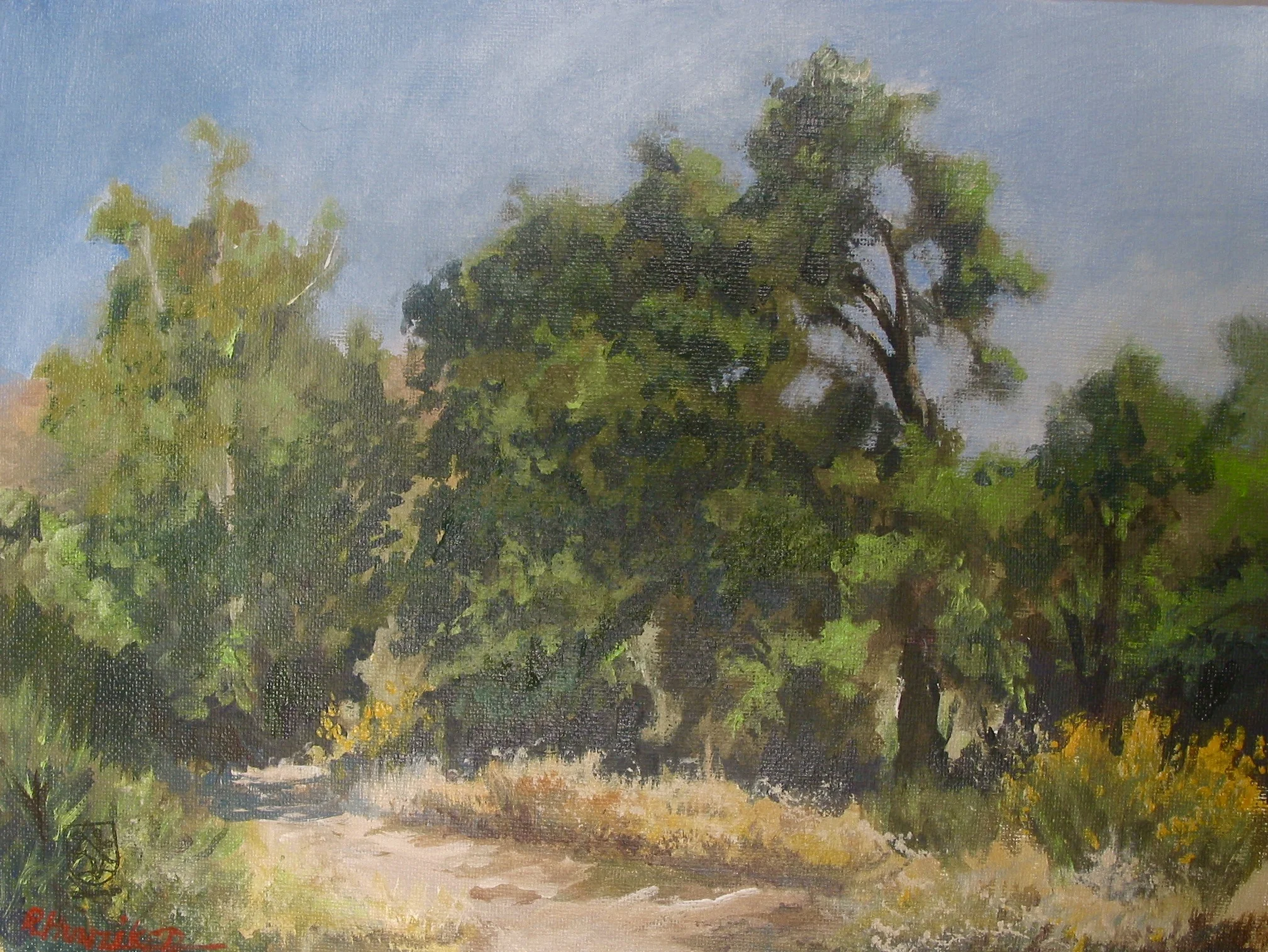 "A Morining Walk, Palisades Highlands" Acrylic 8x10
