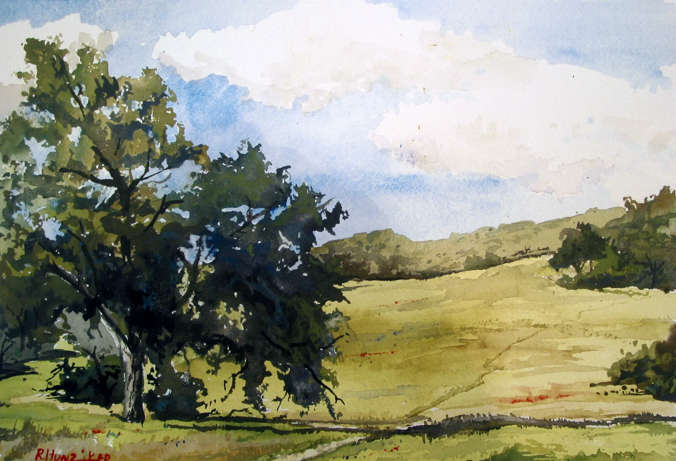 "King Gillette Ranch Meadow" Watercolor 14x10