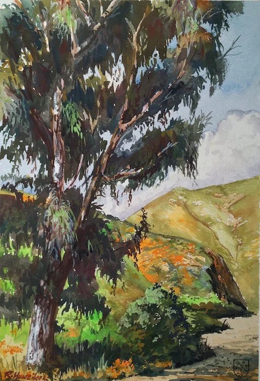 "Spring Splendor, Pt. Mugs" Watercolor 8x12