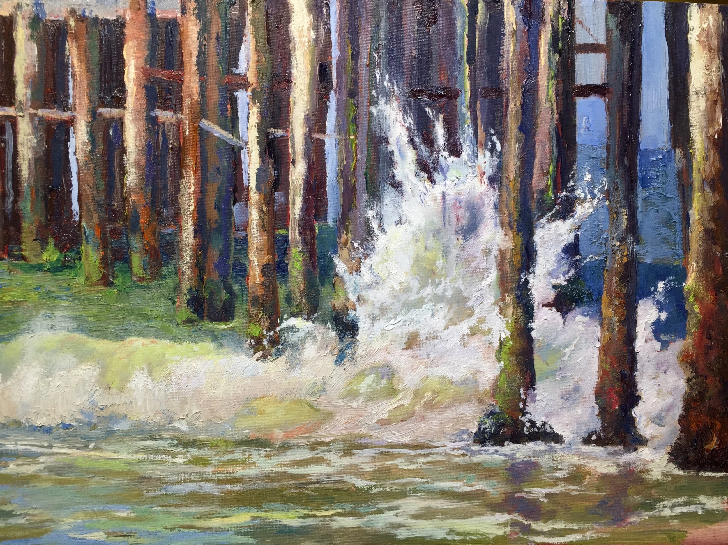 Under the Boardwalk ( Malibu Pier) - Oil 16x 12