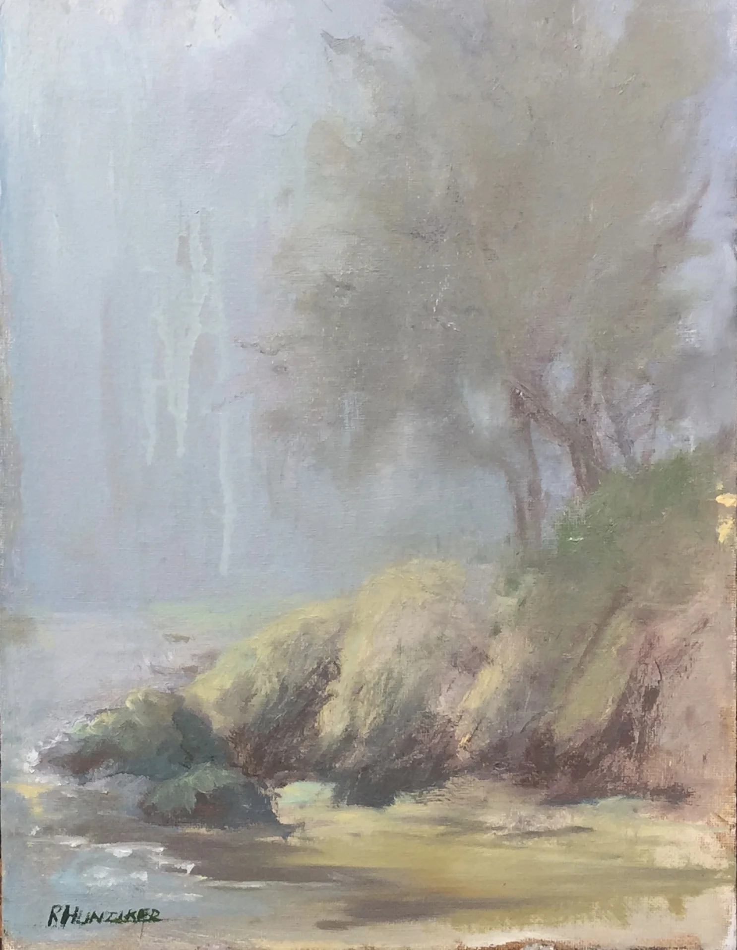 Lechuza Beach Foggy Morning. Oil 9 x12