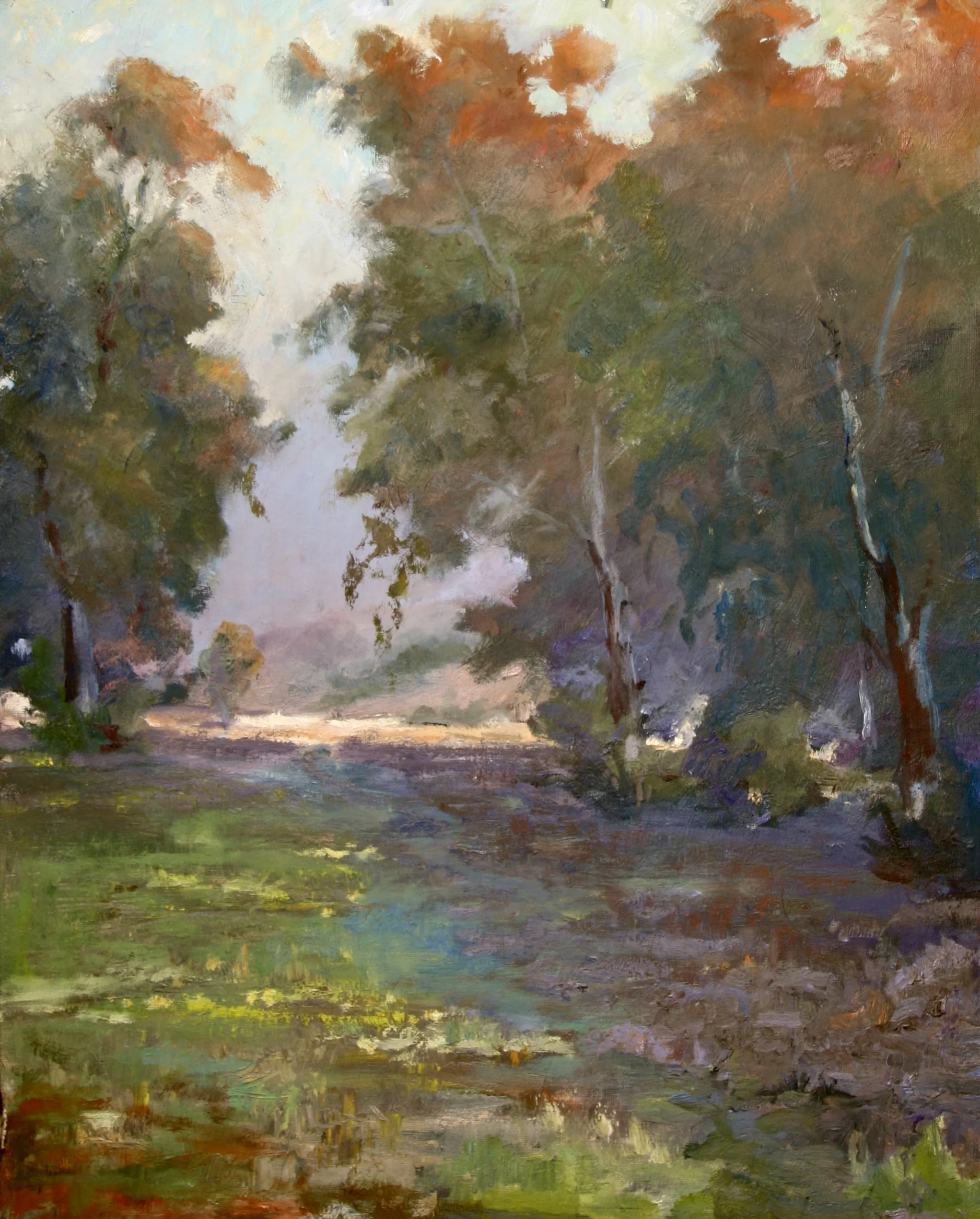 Only by Going Alone in Silence Oil 16x120 - Russell Hunziker