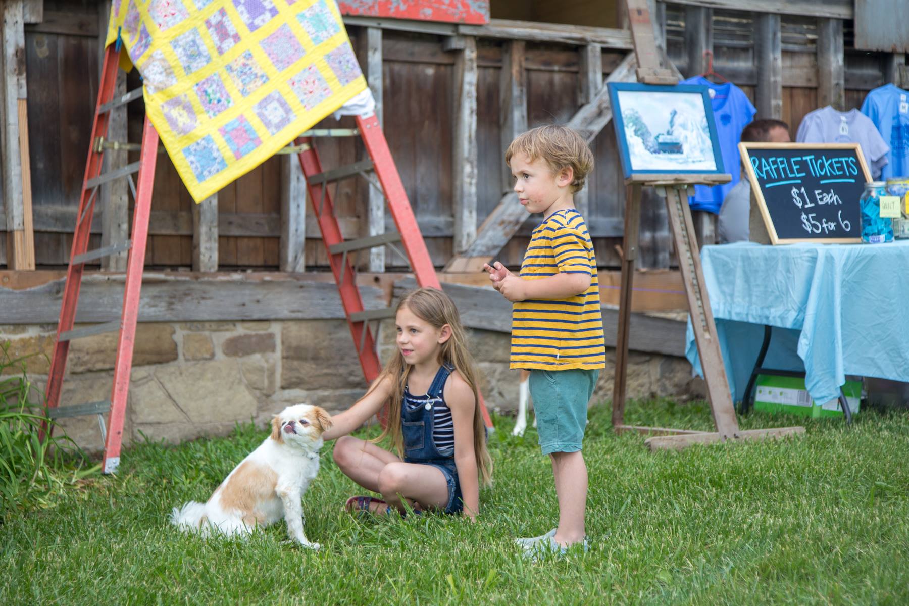 Quilt and painting on display at our 4th Annual Pie Social in June