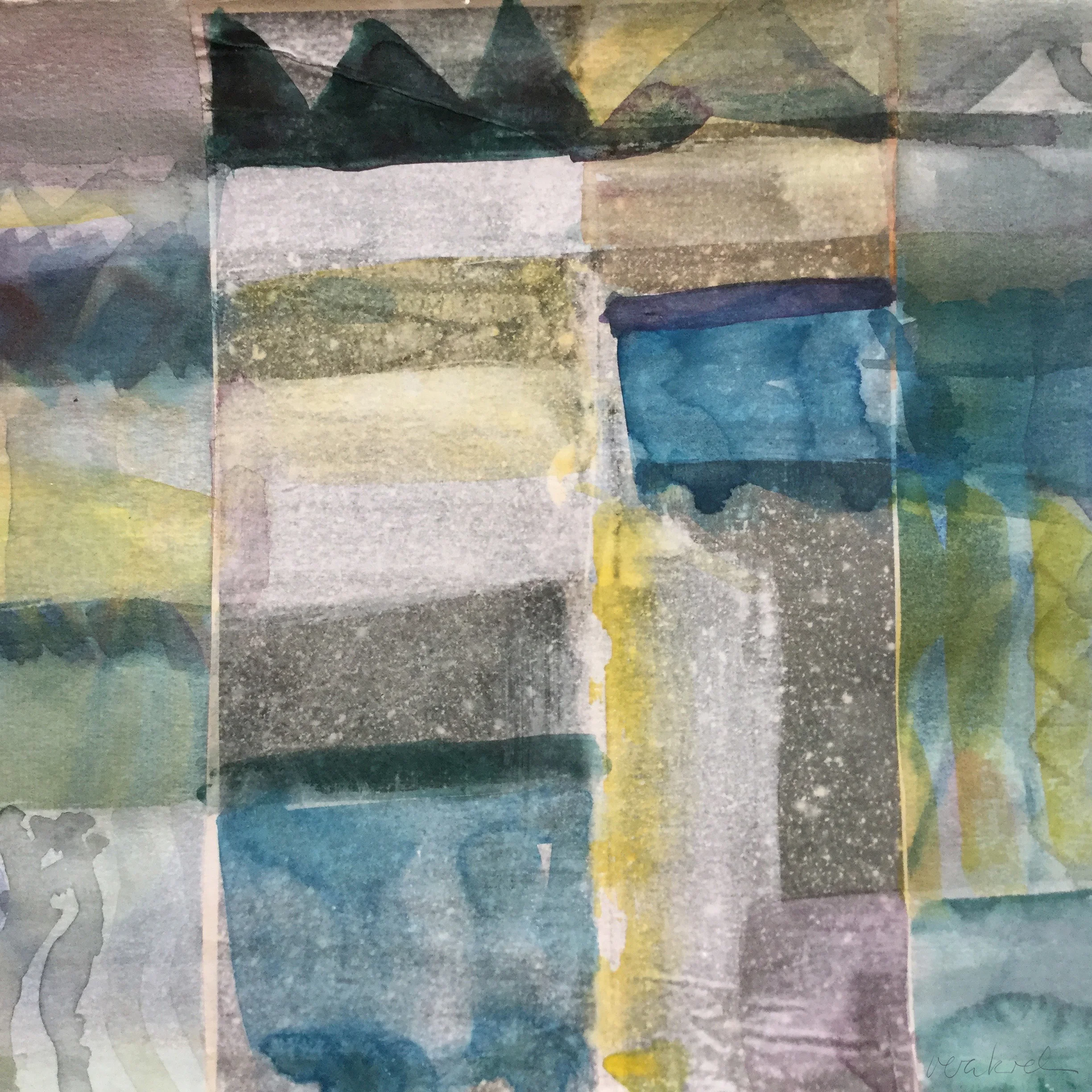 Tauwetter / Aquarell Collage / 29,5x25,5