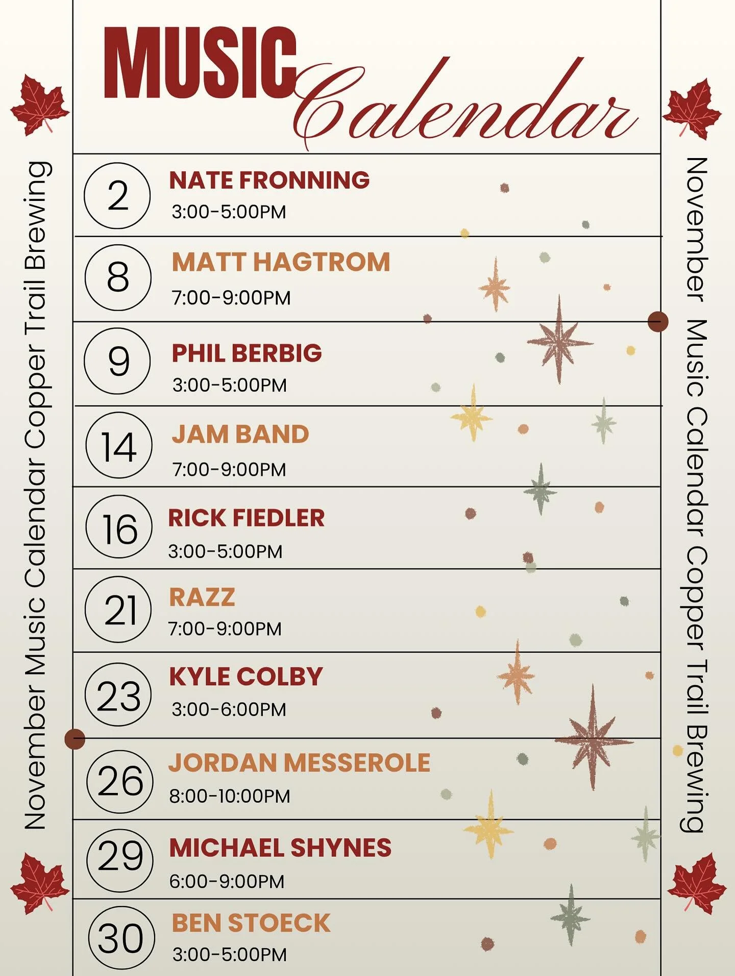 November live music at Copper Trail Brewing🍂🍁

#alexandriamn #downtown #downtownalex #brewpub #brewery #minnesota #beer #craftbeer #fallseason