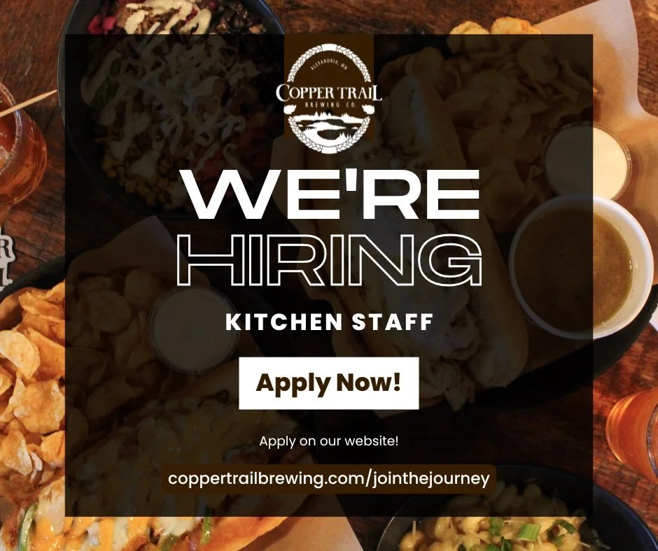 Be a part of the Copper Brewing Team! Apply on our website!
A Line Cook prepares food using recipes and menu items created by the Head Chef and helps keep the kitchen running smoothly.
LINE COOK (ESTIMATED 20-30 HRS/WEEK)

Expectations:
* Assisting w