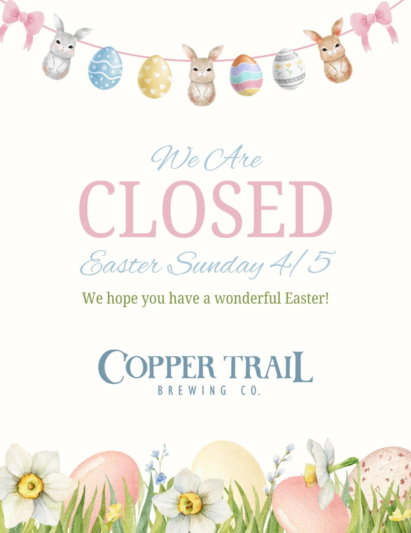 Closed Easter Sunday!🐣🐰Have a great Easter! We are opened until 10pm tonight!

#alexandriamn #brewpub #brewery #craftbeer #downtownalexandria