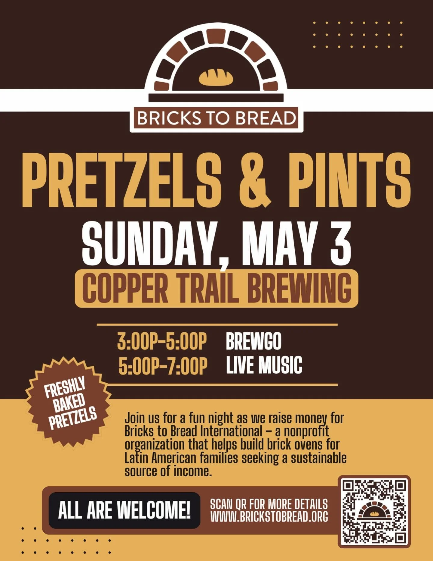 This Sunday! Mark your calendars for Bricks to Bread! Get some pints and homemade pretzels!🥨🍻

#alexandriamn #brewpub #brewery #craftbeer #downtownalexandria