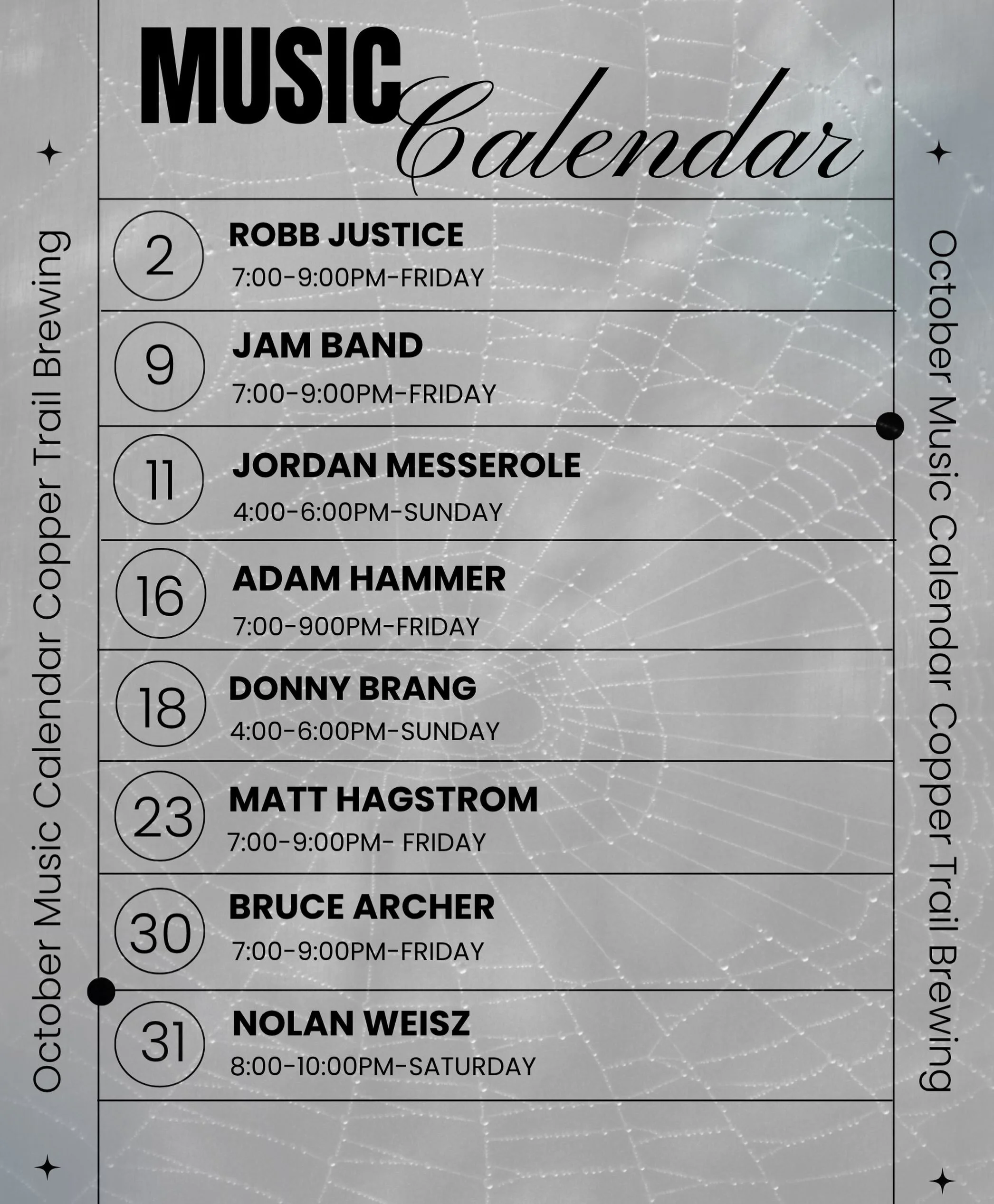 The October music calendar! Mark your calendars and come support local talent!

#alexandriamn #brewpub #brewery #craftbeer #downtownalexandria