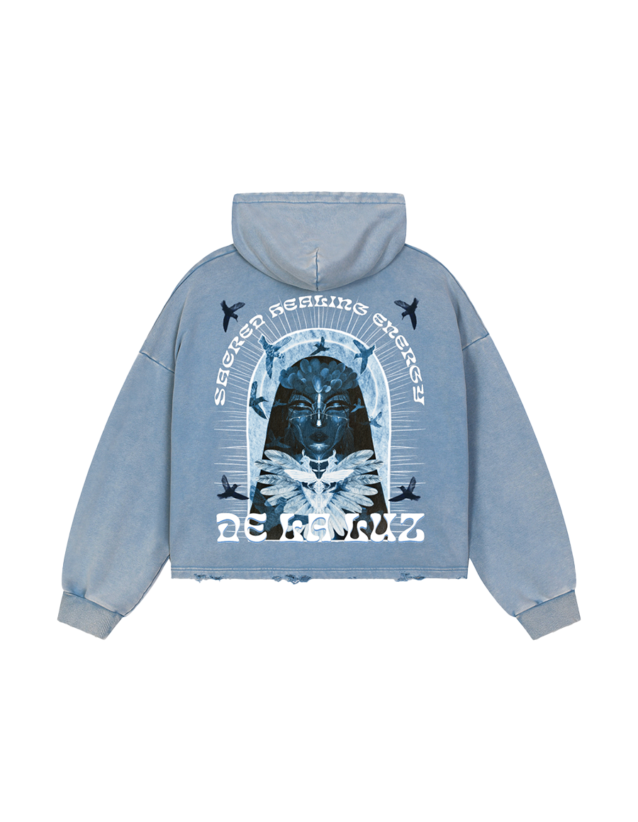 S.H.E BLUE MONOCHROME HOODIE by DeLaLuz