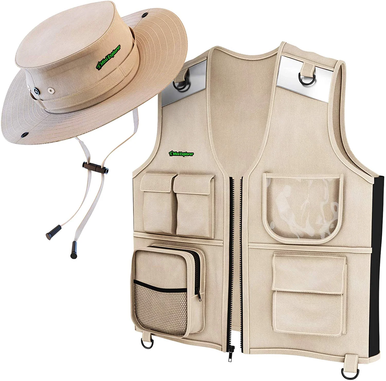 OUTDOOR EXPLORER SET- CARGO VEST AND HAT FOR YOUNG KIDS