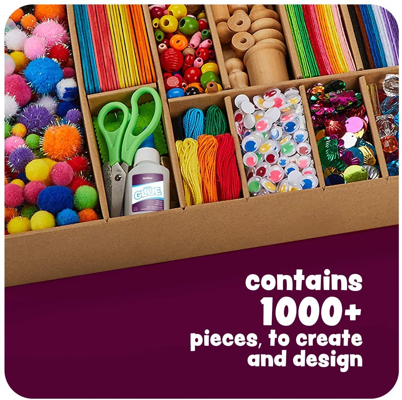 Darice Arts and Crafts Kit - 1000+ Piece Kids Craft Supplies