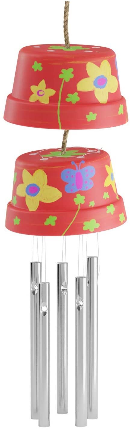 Dan&Darci Wind Chime Making & Painting Kit - Arts and Crafts Gift for Girls  & Boys Ages 4, 5, 6, 7, 8, 9, 10-12 - Birthday for Kids - Kid Art & Craft
