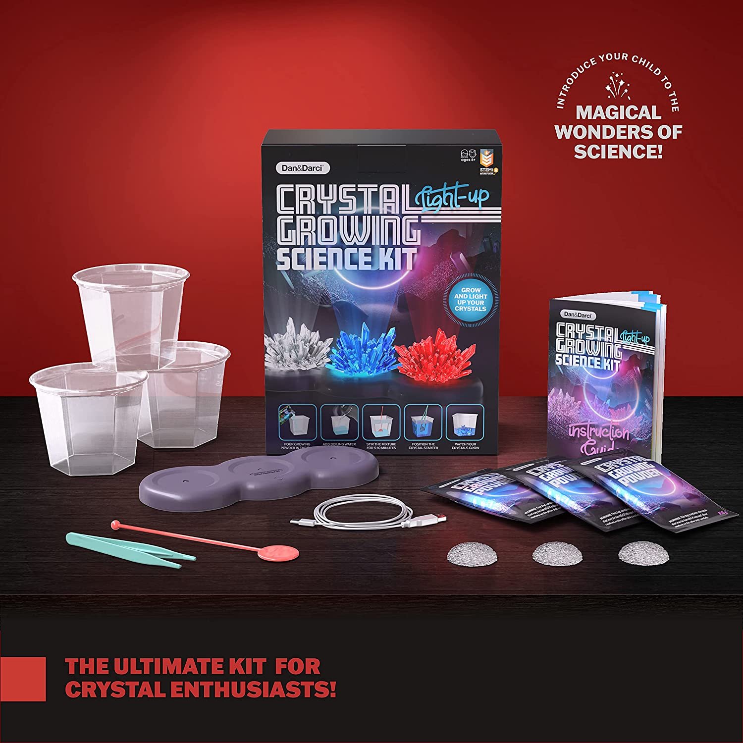 MINIEX001 Dan&Darci Light up Crystal Growing Kit for Kids for sale online 