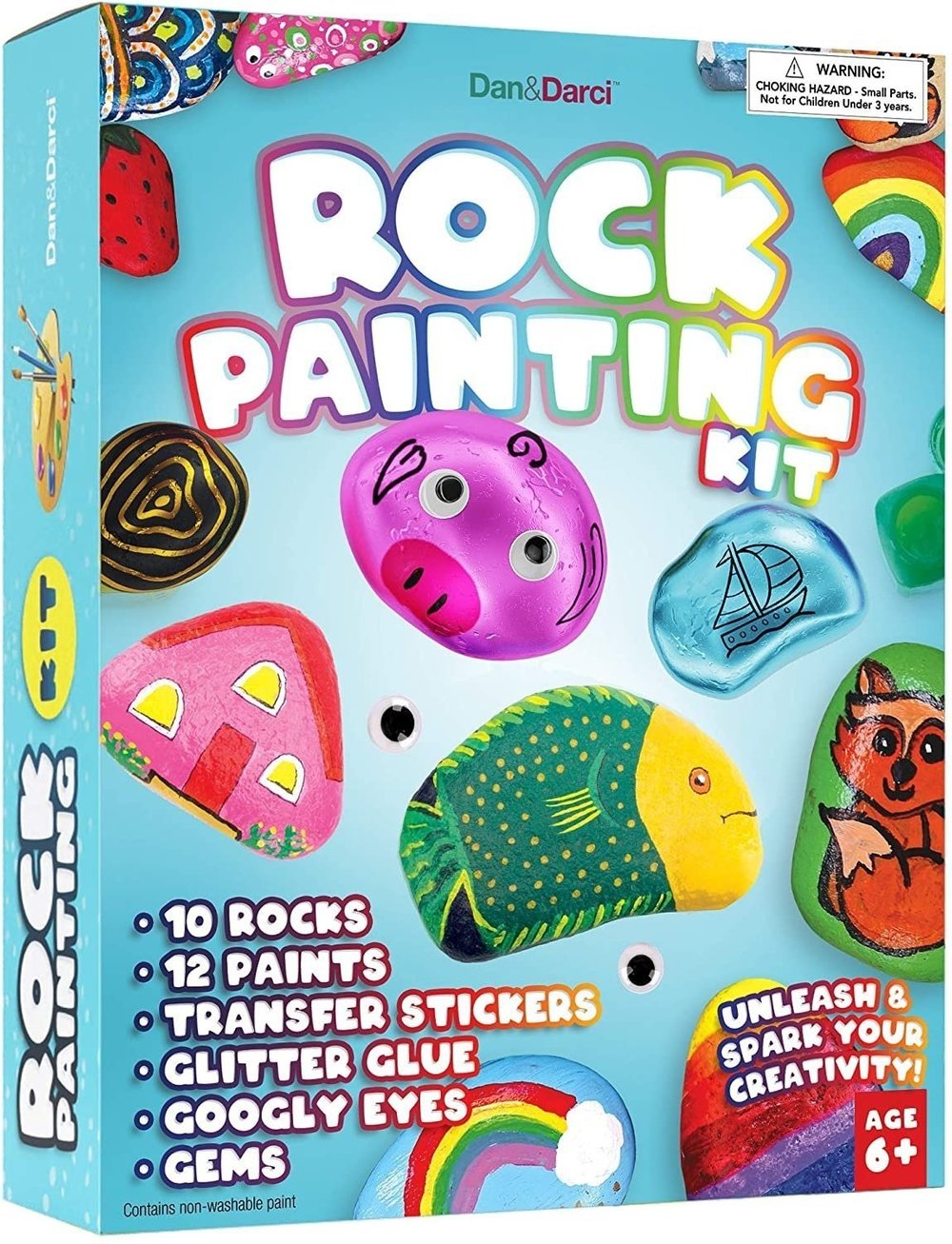 Metallic Rock Painting Kit, DIY Kit, Birthday Gift, Christmas Gift 