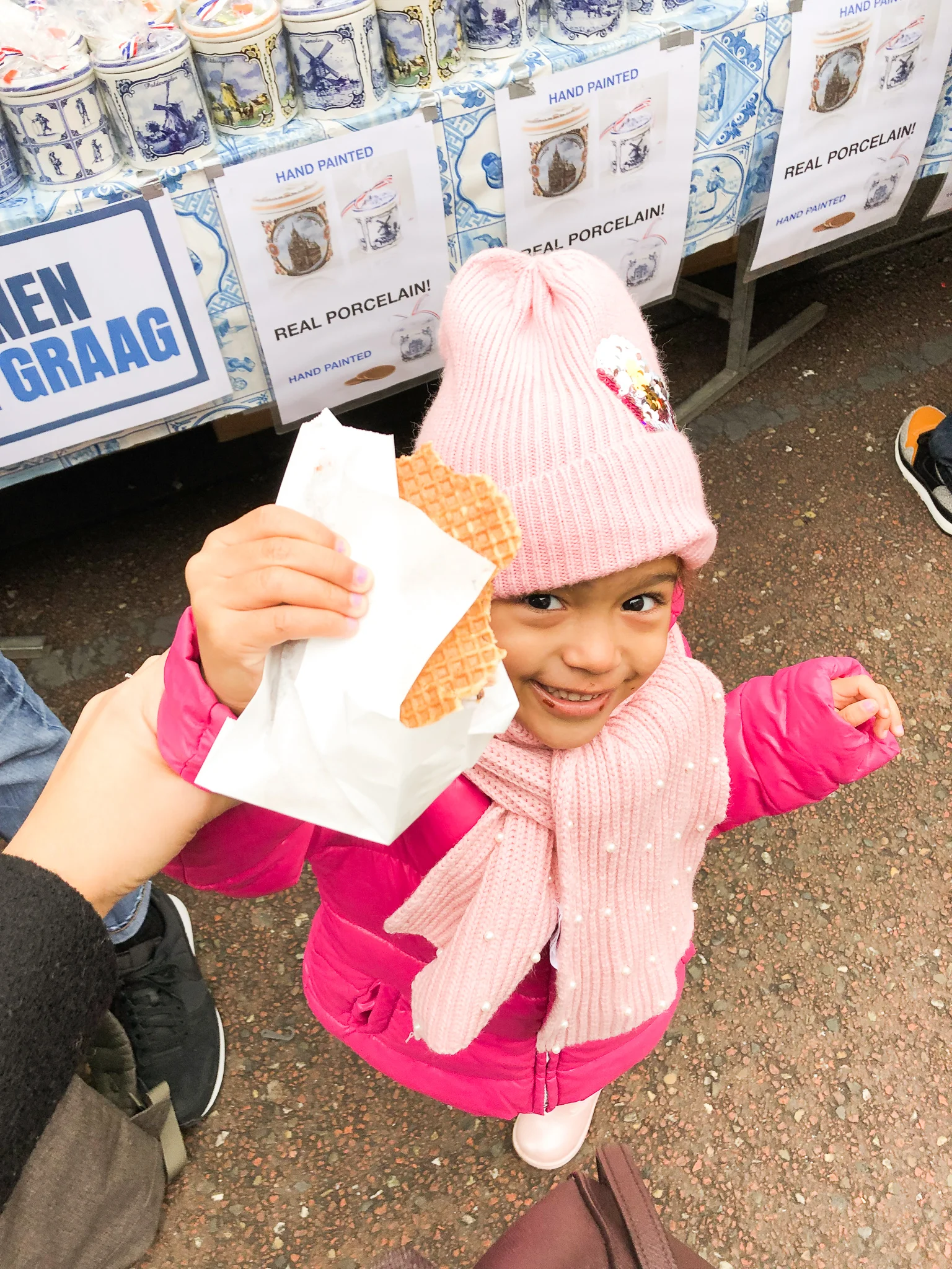 Stroopwafels! We took a bag home with us and can’t get over how good they were. These were homemade from the Albertcuyp market.
