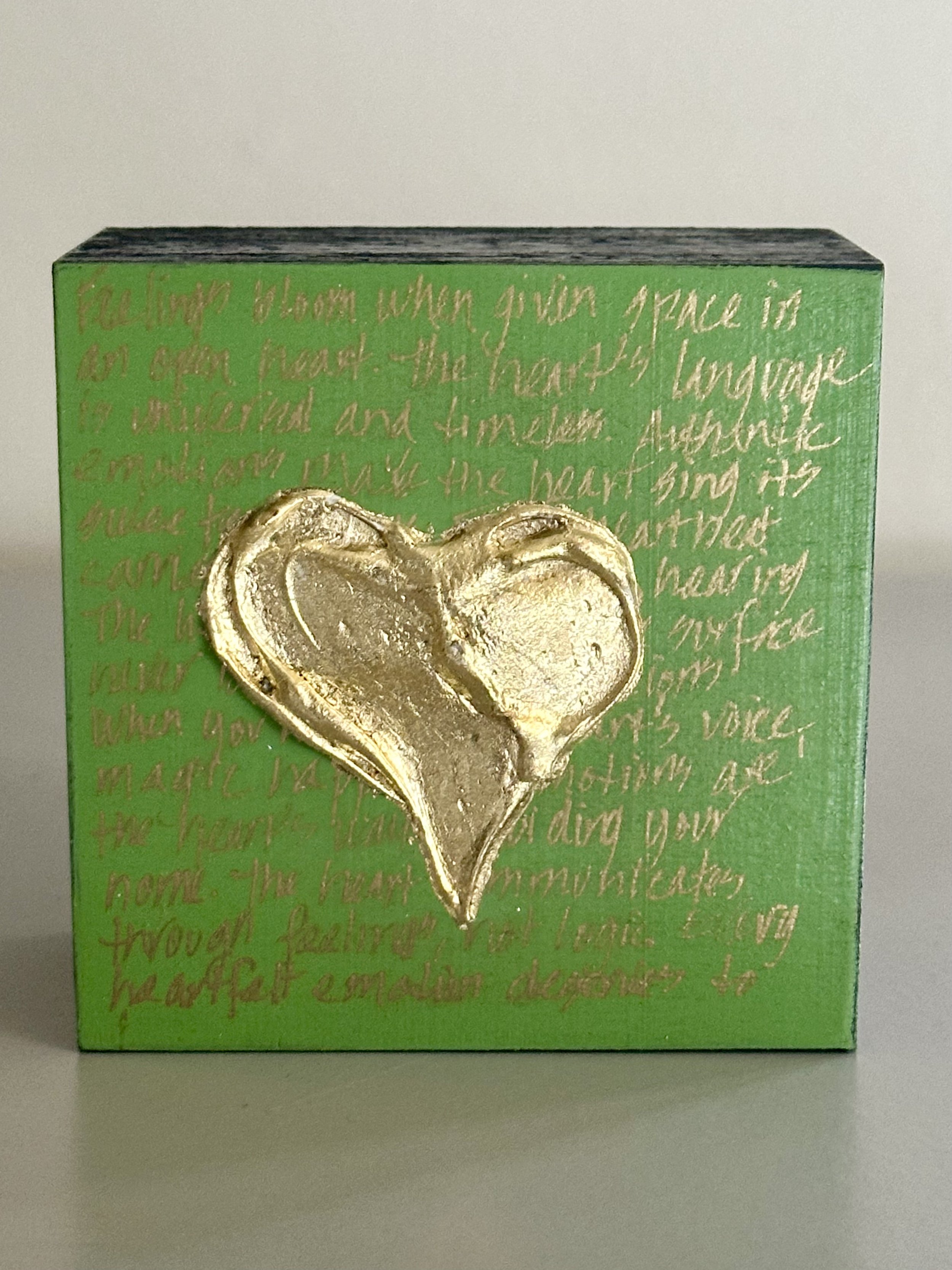 NEW Love  Green Heart Canvas