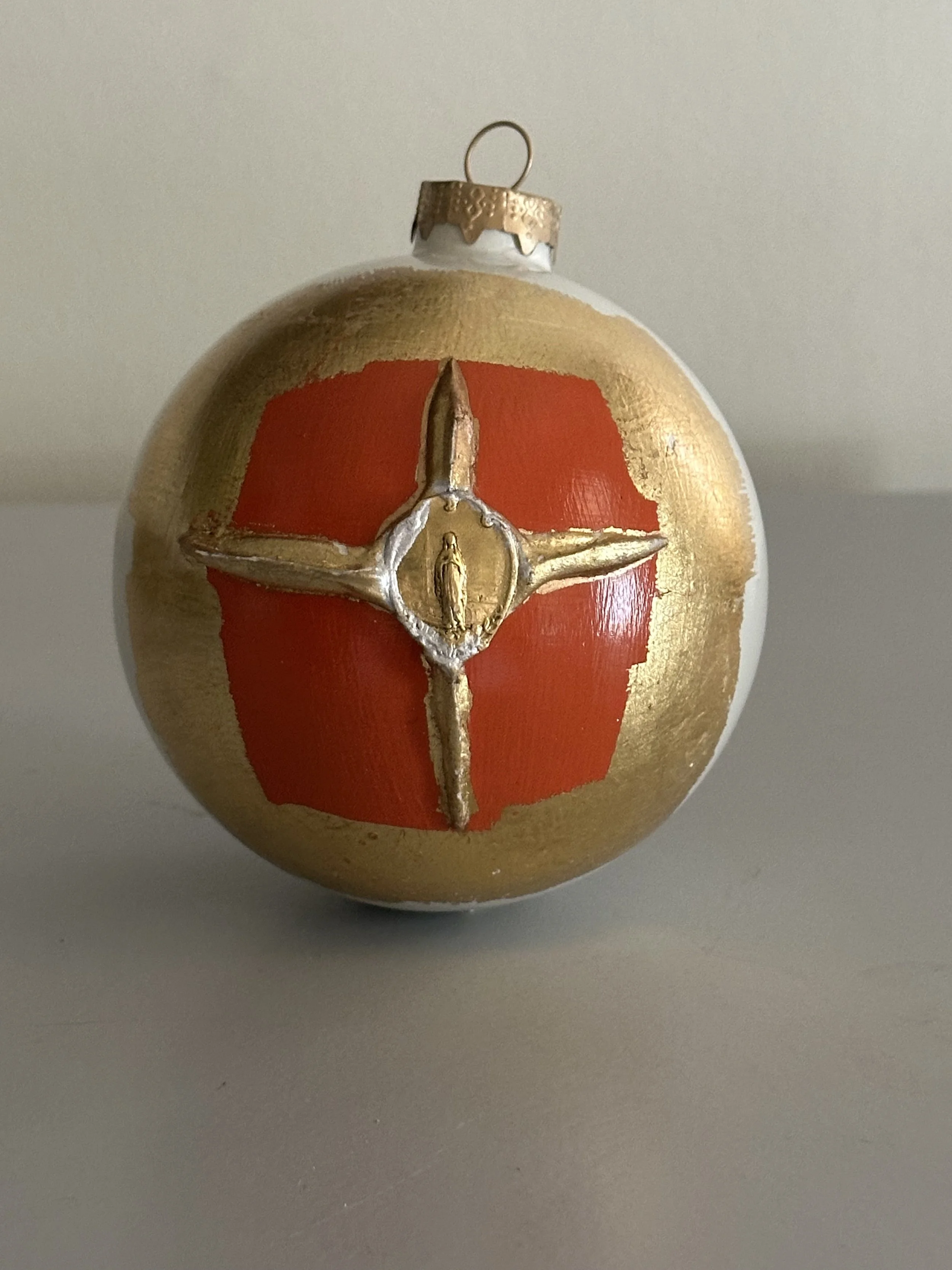 NEW Orange Cross Medallion Ornament