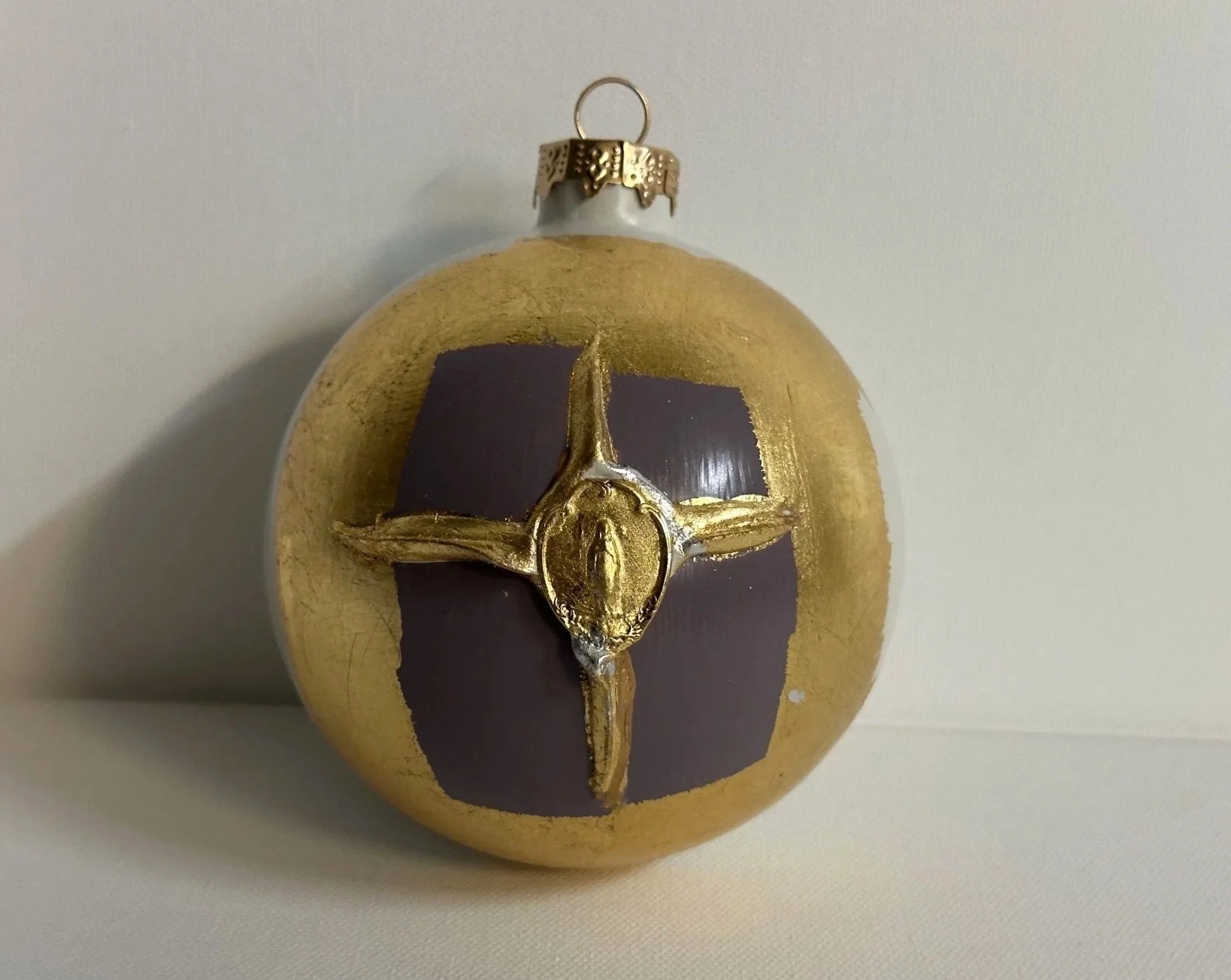 NEW Plum Medallion Cross Ornament