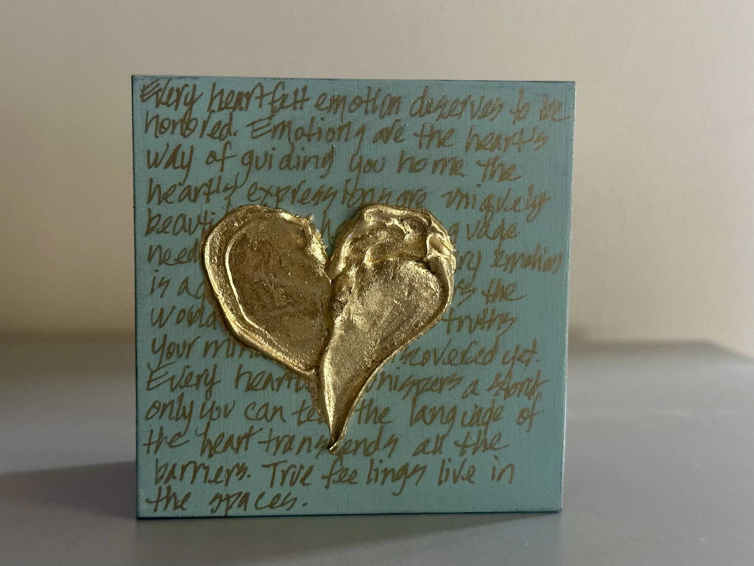 NEW Love blue Heart Canvas