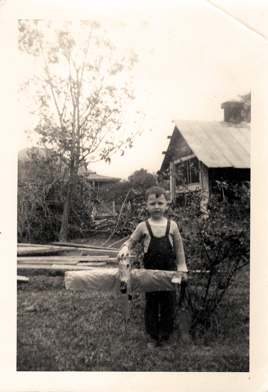 Michael with a model airplane circa 1945edit 5.jpg