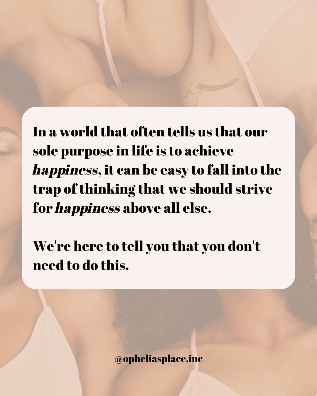 ake note ... 📝 
 
You DON'T need to focus solely on happiness, even though our society often makes it seem like we need to strive to be happy all the time. 
 
But, it's not realistic! 
 
In reality, the human experience is much more complex and nuan