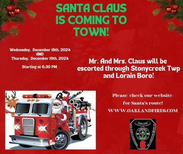 Santa Visits Stonycreek Twp - Belmont & Lorain