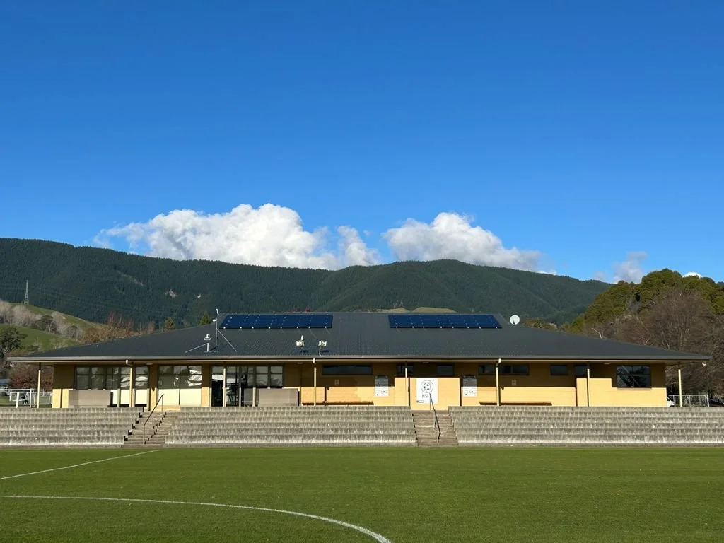Esolar rooftop solar array on Saxtons Football Pavilion