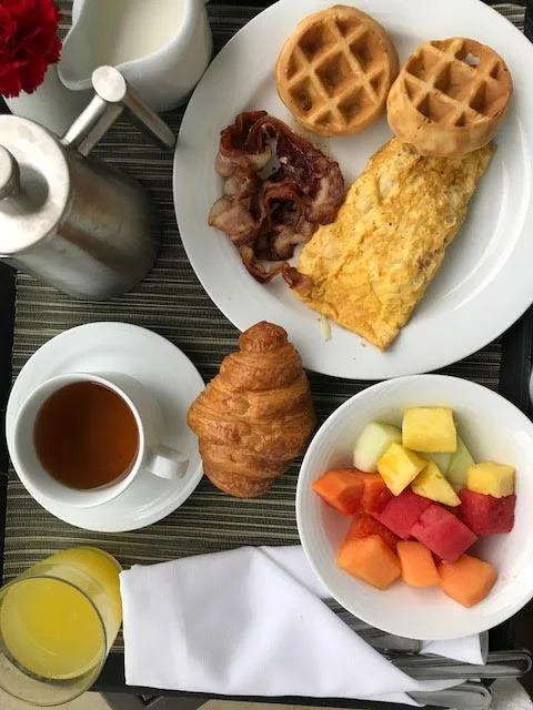 Ripe tropical fruit, pastries and more