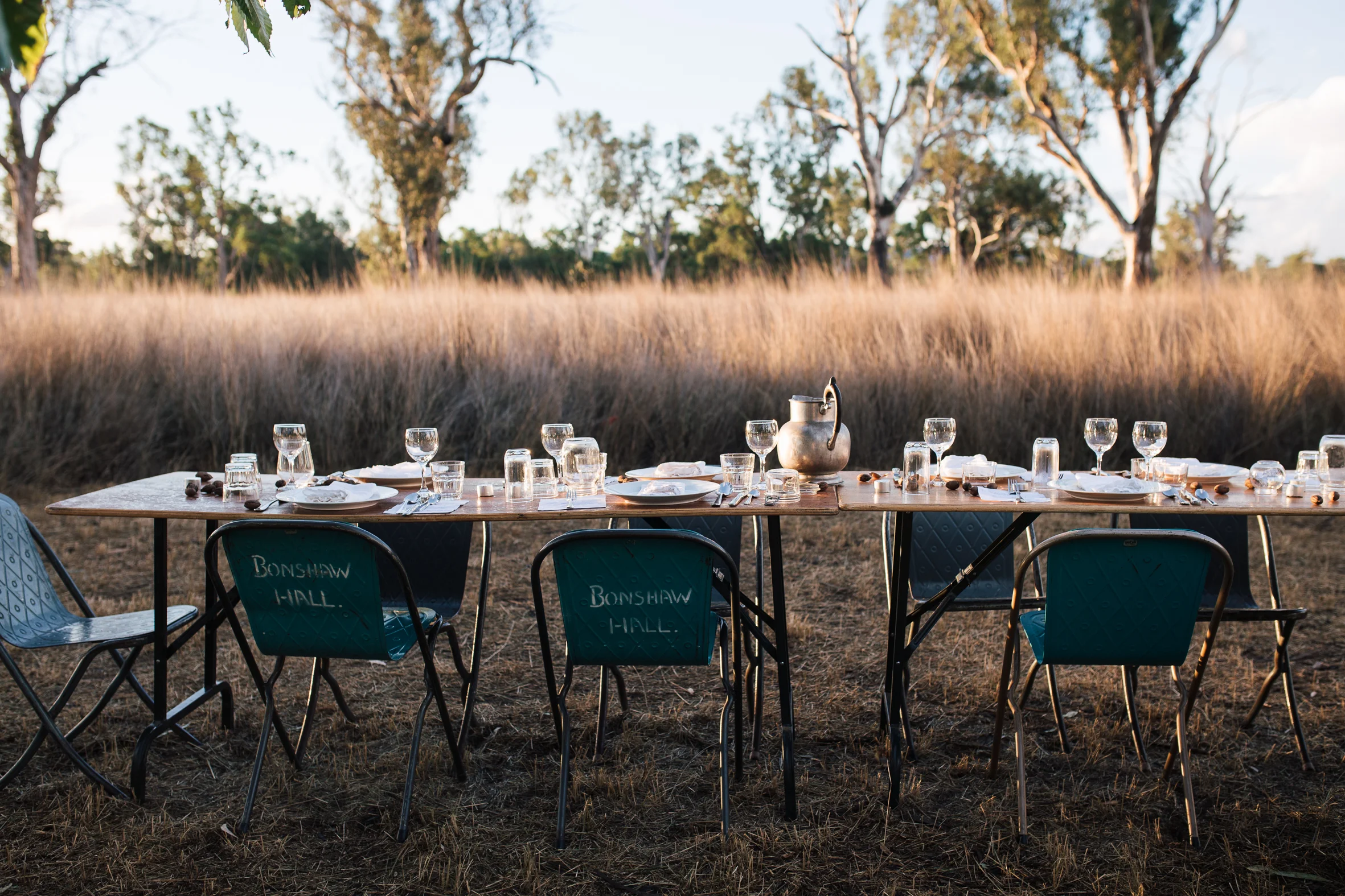 Chairs and trestle tables from the Bonshaw Hall - thank you Bonshaw!