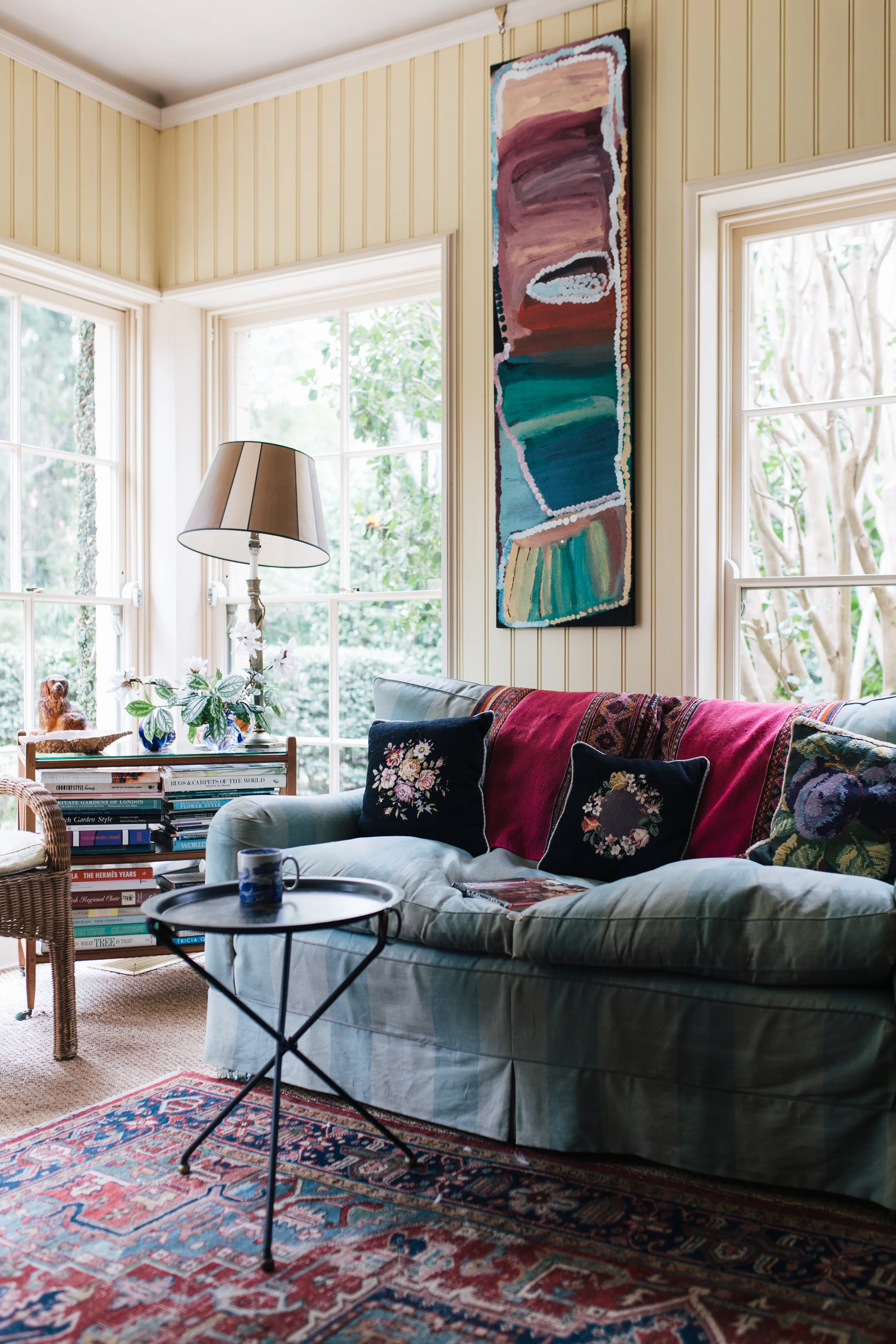 And the perfect spot to read it: Annabelle's mum's sofa