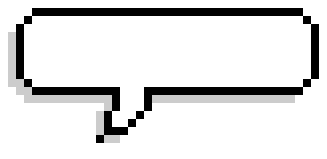 Pixelated art speech bubble gif that reads "Hi, I'm Sara."